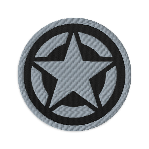 Grey Star Embroidered Patches